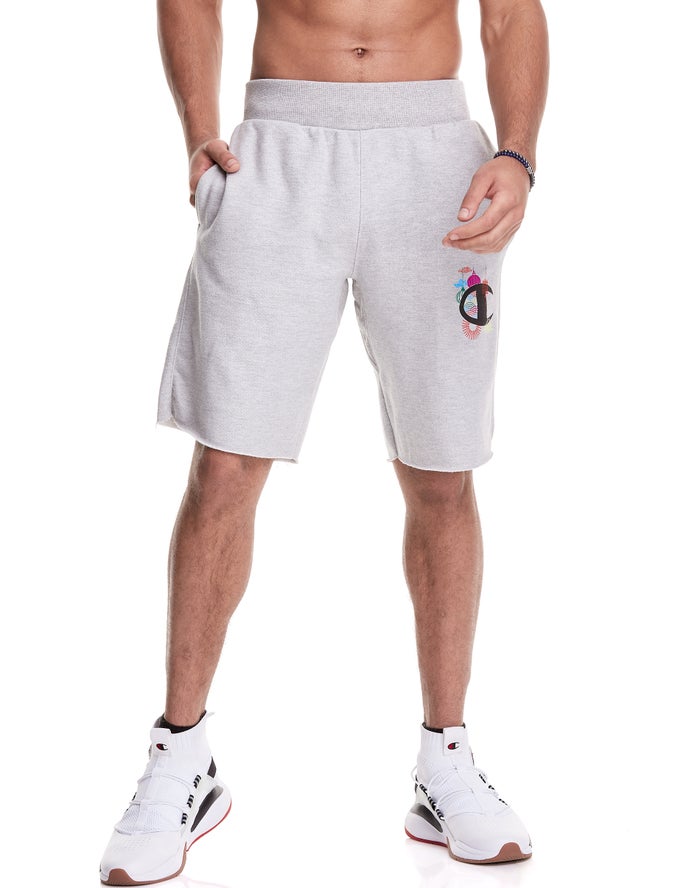 Champion Herre Shorts Grå - Reverse Weave Cut-Off Lunar C With Lanterns - Danmark UNY-984176